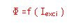 Zone de Texte: Ф =f ( Iexci )


