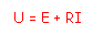 Zone de Texte: U = E + RI

